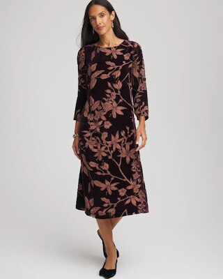 Burnout Velvet Midi Dress