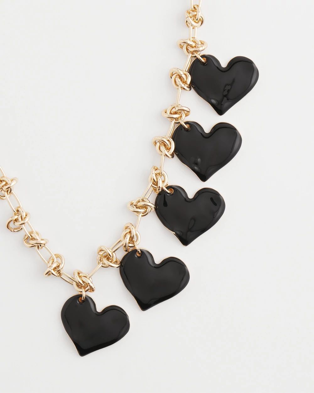 Black Heart Drop Off Necklace