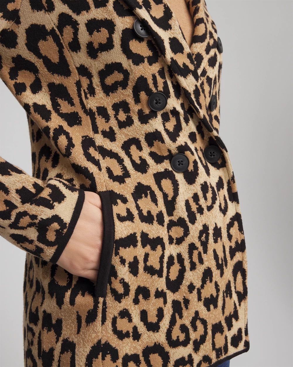 Animal Print Sweater Blazer