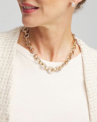 Convertible Tri-Tone Short Necklace click to view larger image.