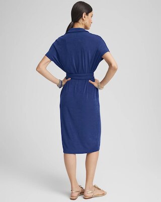 Travelers™ Belted V-Neck Collared Dress click to view larger image.