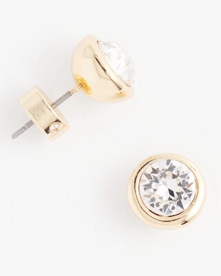 Gold Tone Crystal Stud Earrings click to view larger image.