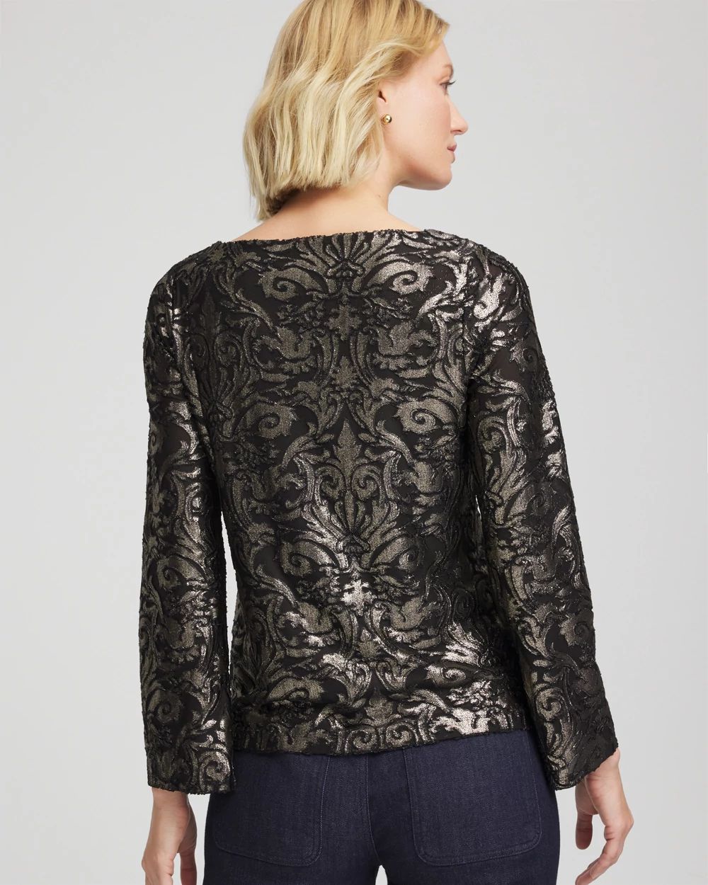 Art Deco Burnout Jacquard Top click to view larger image.