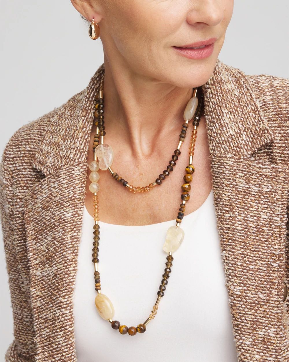 Tiger's Eye Single-Strand Necklace click to view larger image.