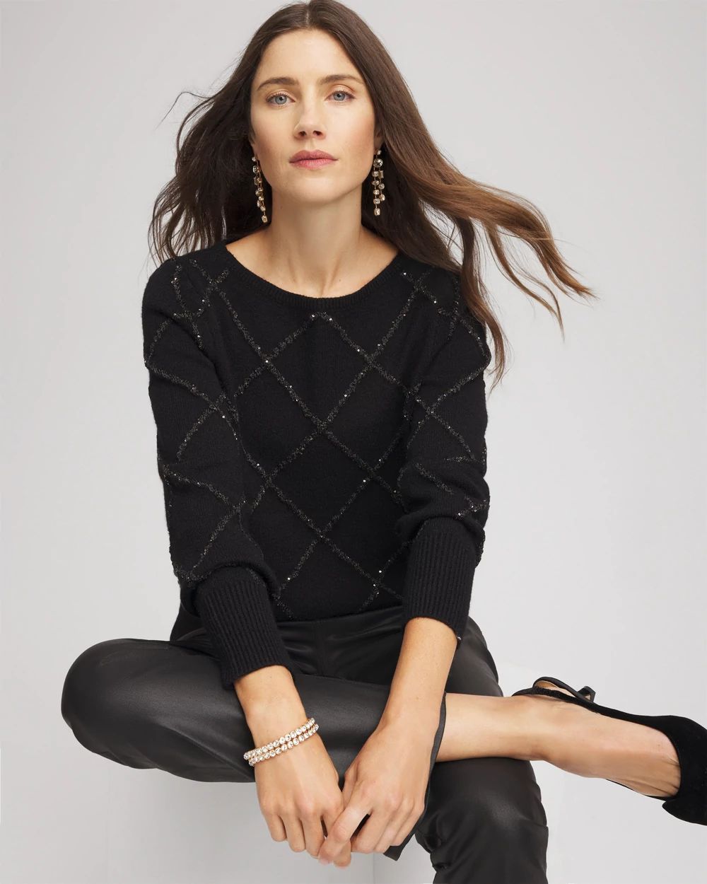 Sparkling Diamonds Pullover Sweater click to view larger image.