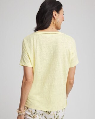 Sweater Trim Linen Tee click to view larger image.