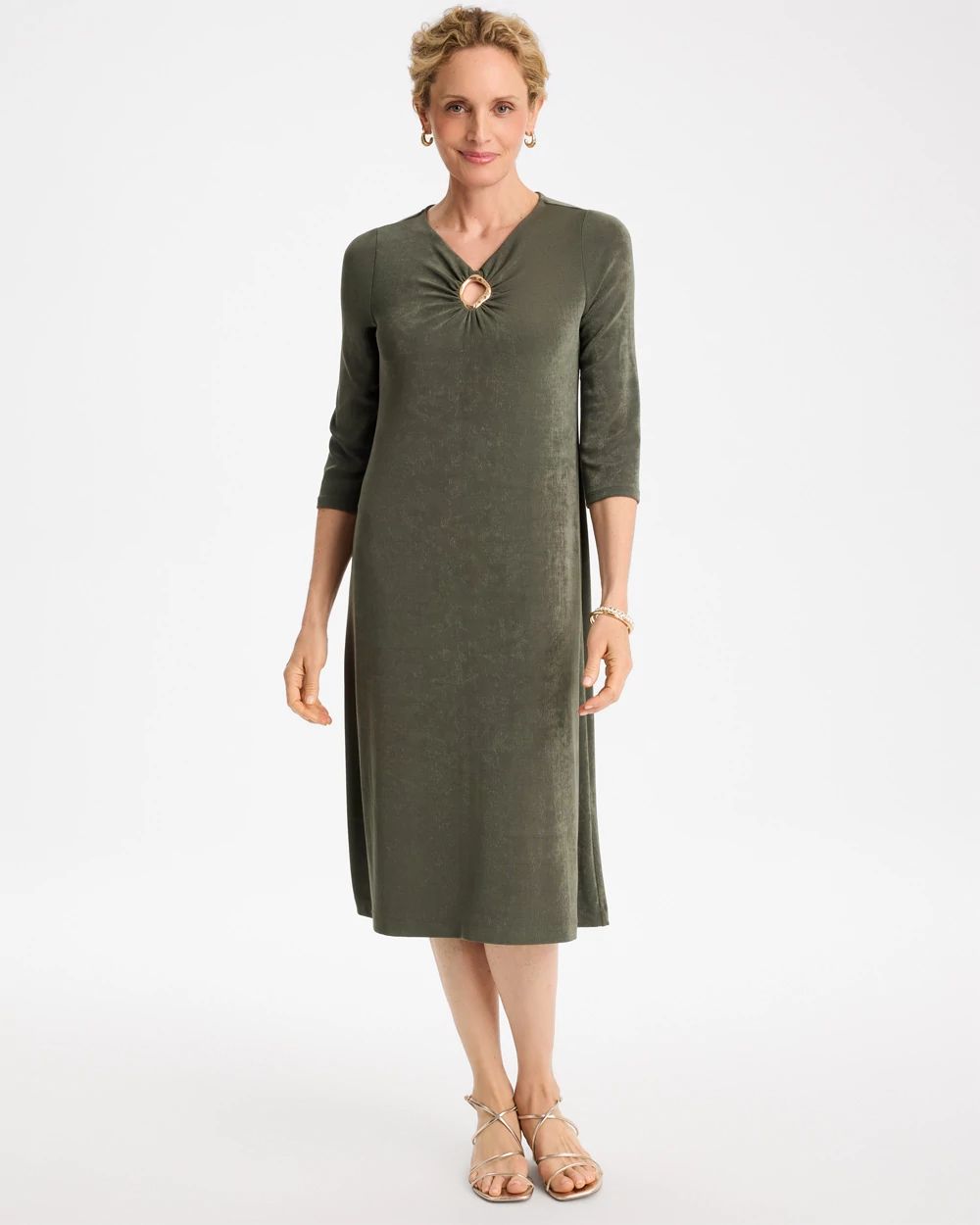 Travelers™ Hardware 3/4 Sleeve Dress