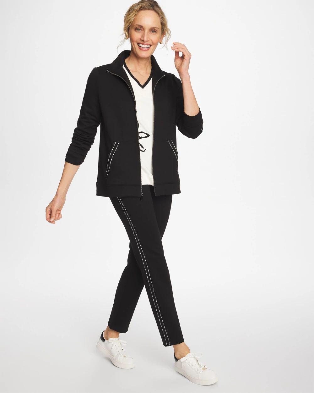 Zenergy® Double-Knit Pick Stitch Jacket click to view larger image.