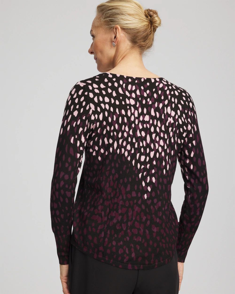 Ella Printed V-Neck Sweater click to view larger image.