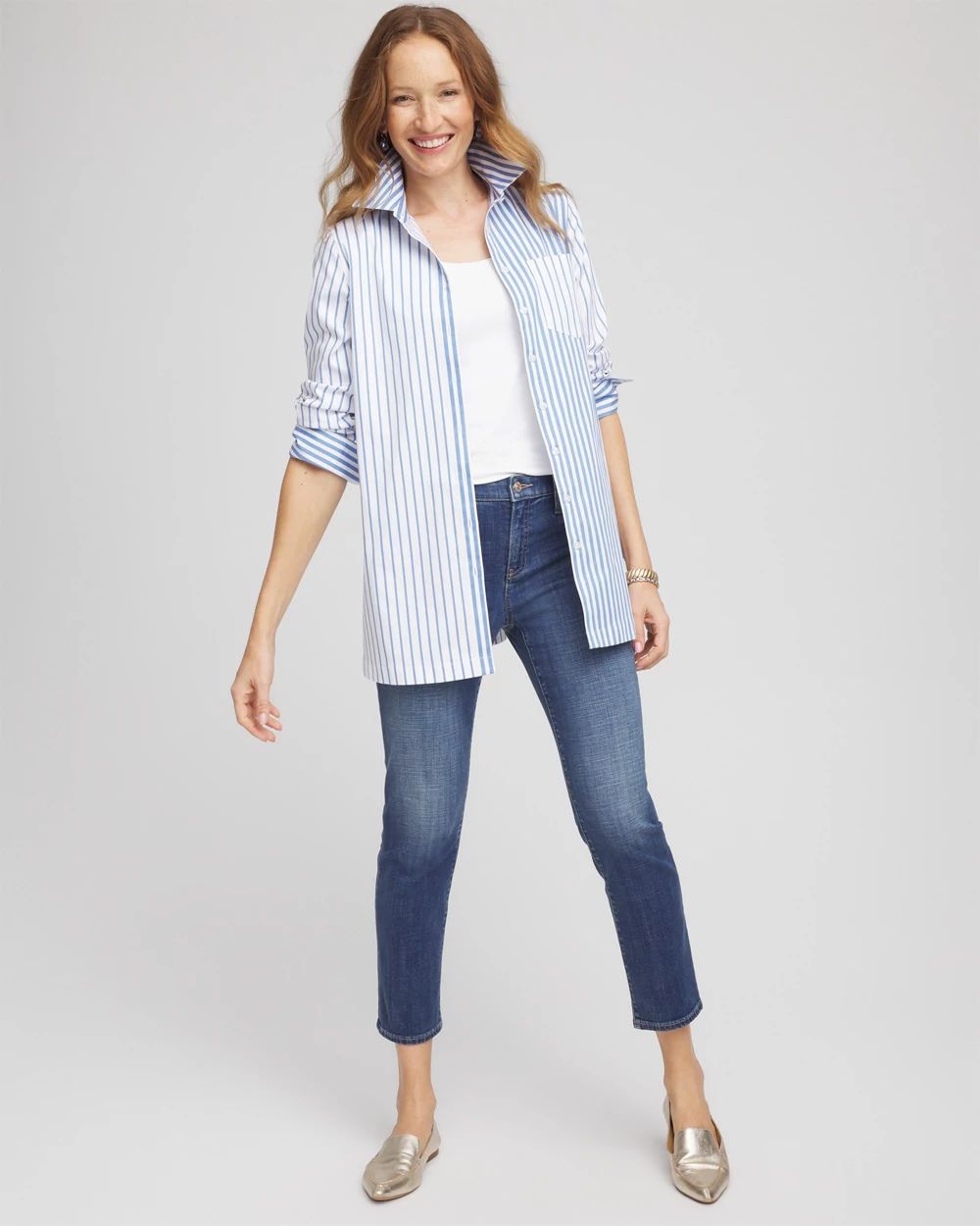 No Iron™ Stripe Mix Tunic