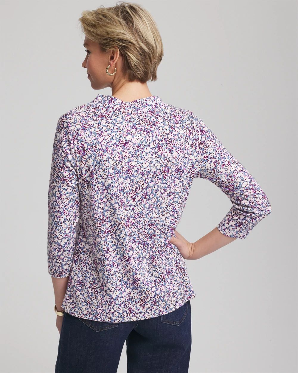 Printed Pima 3/4 Sleeve Tee