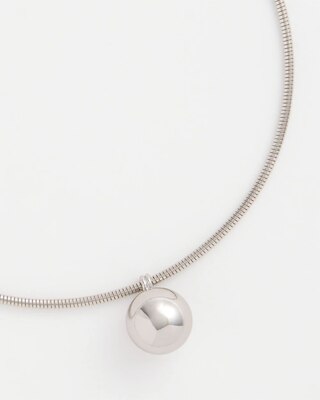 Silver Bead Collar Necklace click to view larger image.