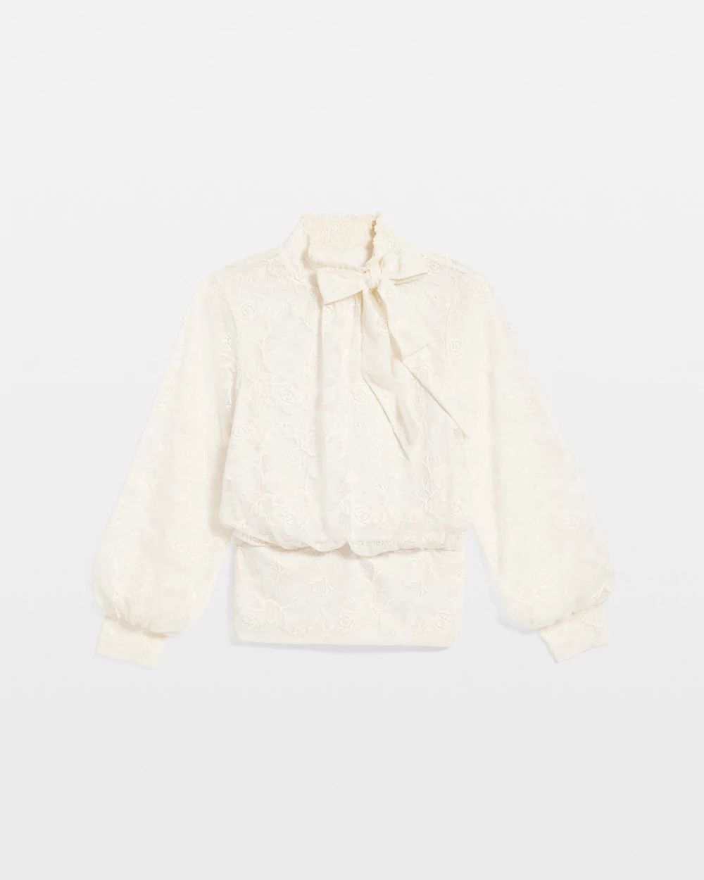 Tie-Neck Banded-Bottom Top