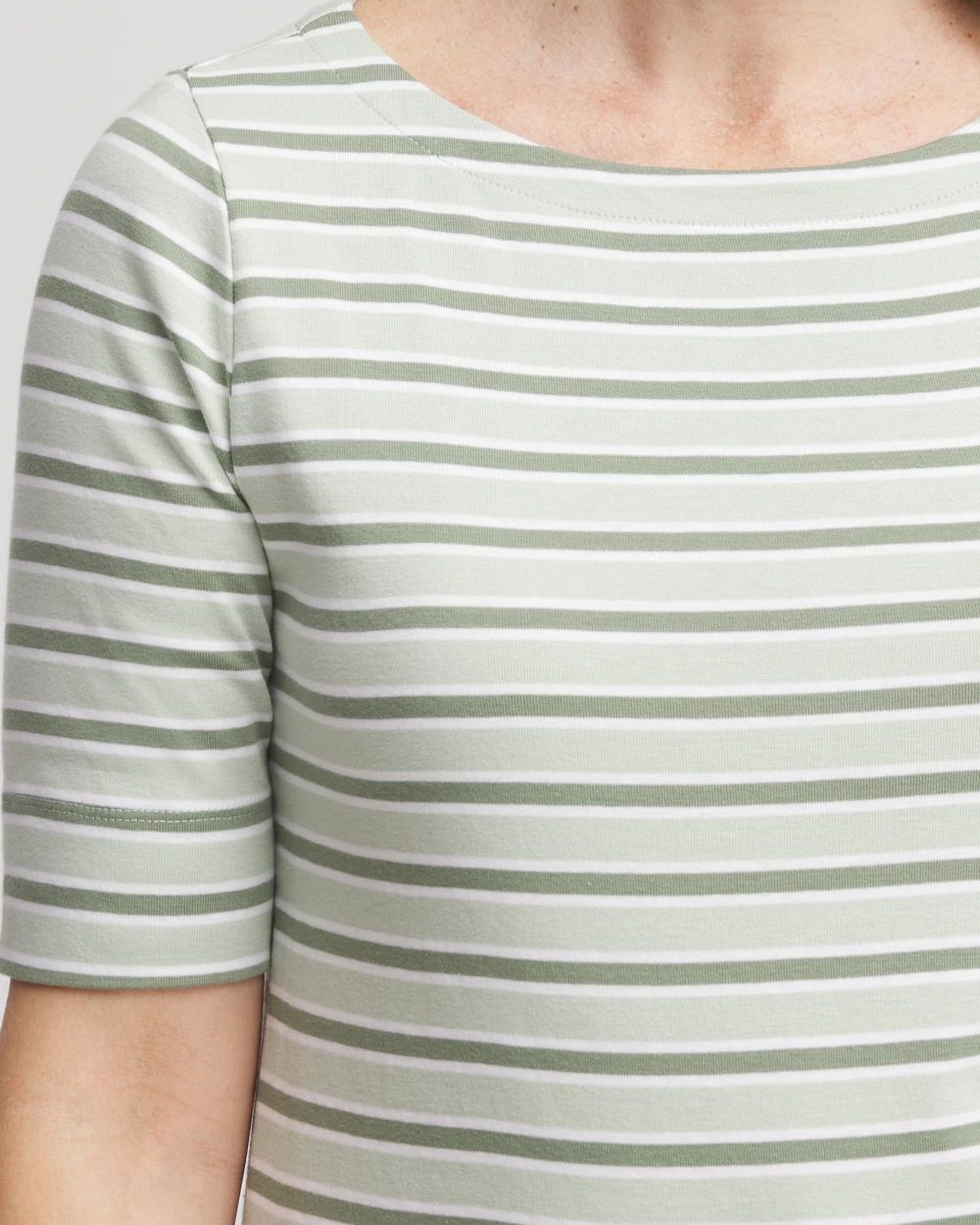 Striped Pima Bateau-Neck Tee click to view larger image.