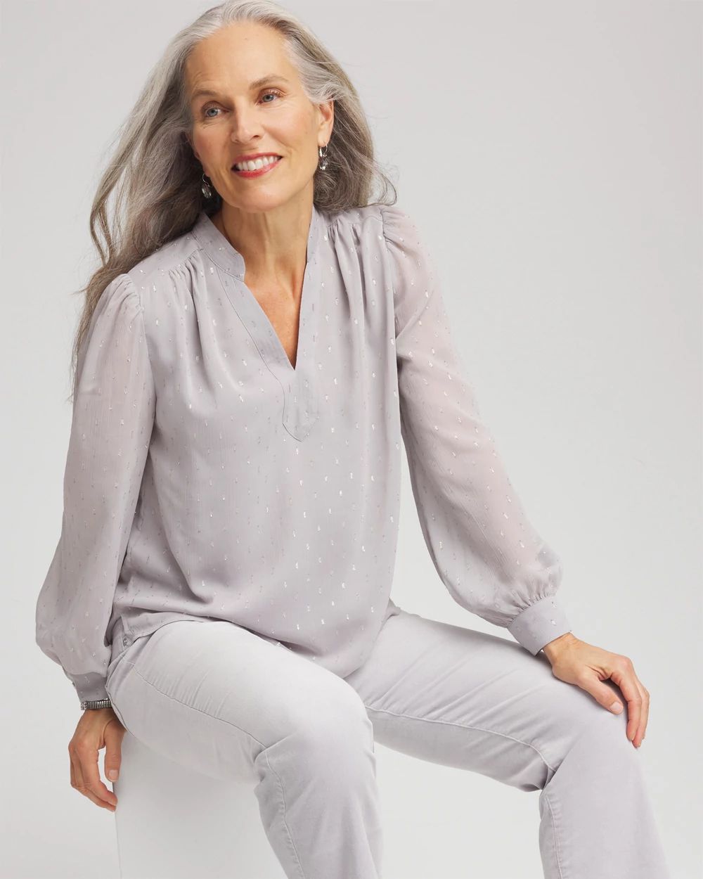 Georgette Clip Dot Blouse click to view larger image.