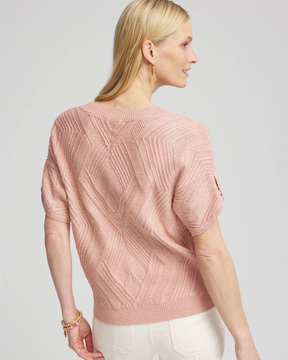 Dolman-Sleeve V-Neck Pullover Sweater click to view larger image.