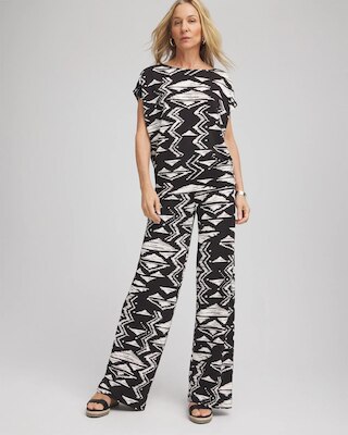 Travelers™ Crinkled Knit Wide-Leg Pants click to view larger image.