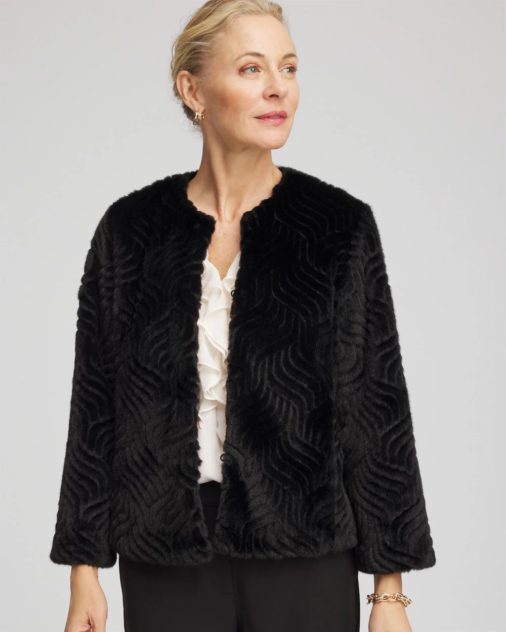 Pattern Fur Jacket