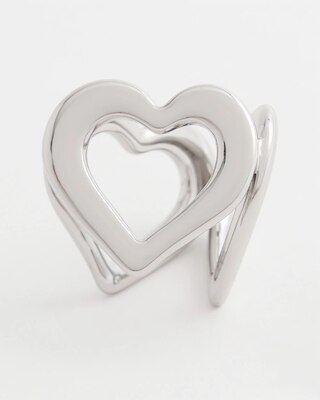 Silver Heart Scarf Ring
