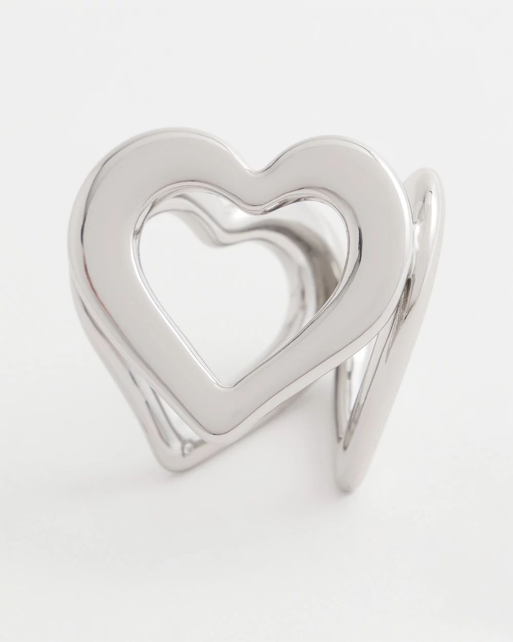 Silver Heart Scarf Ring