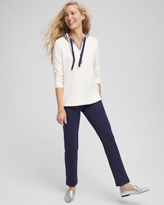 Zenergy® Double-Knit Stripe Hood Tunic click to view larger image.