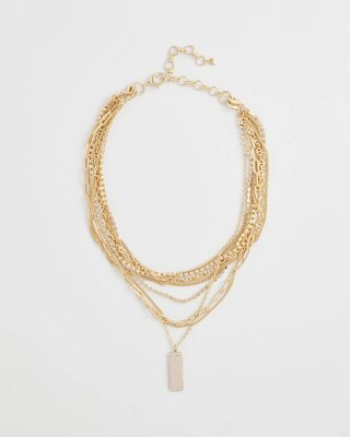 Convertible Gold Pave Pendant Necklace