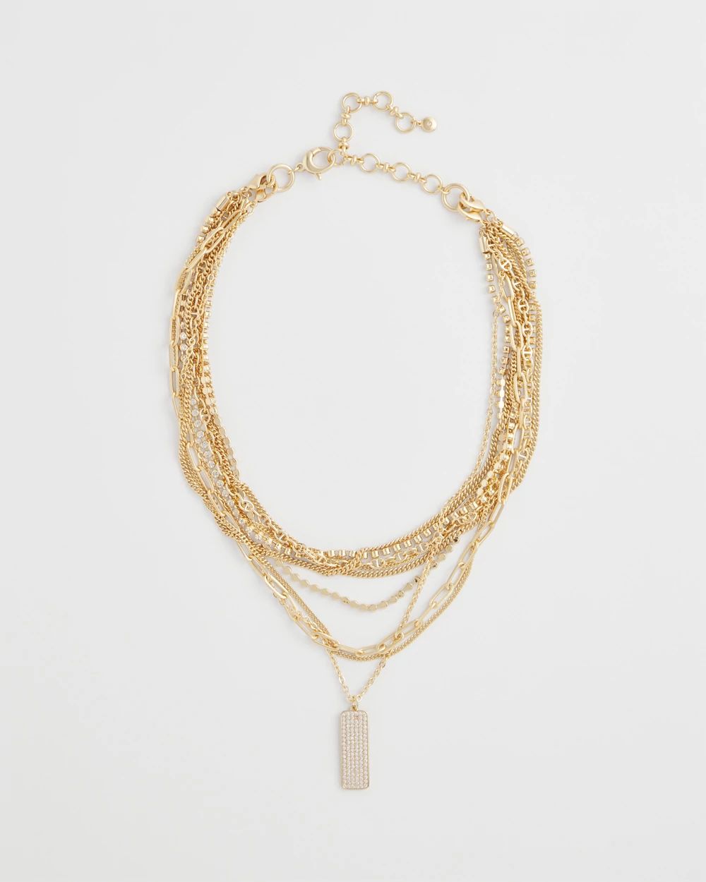 Convertible Gold Pave Pendant Necklace