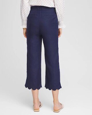 Linen Scallop Hem Crop Pants click to view larger image.