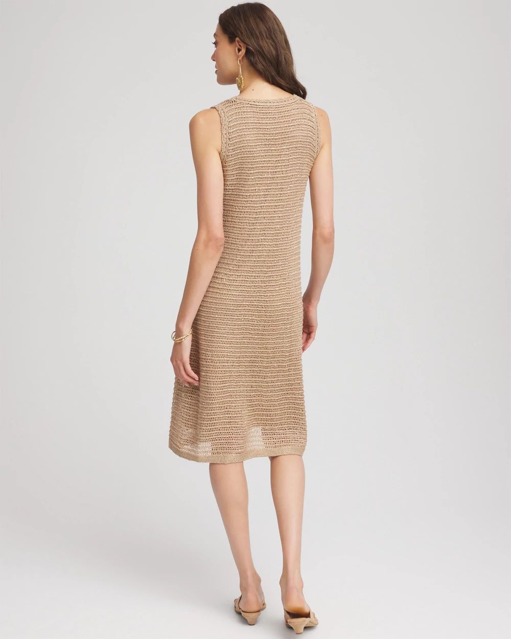 Crochet-Knit Sequins Tank Dress click to view larger image.