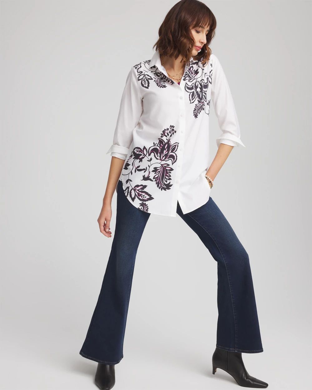 No Iron™ Floral Stretch Tunic