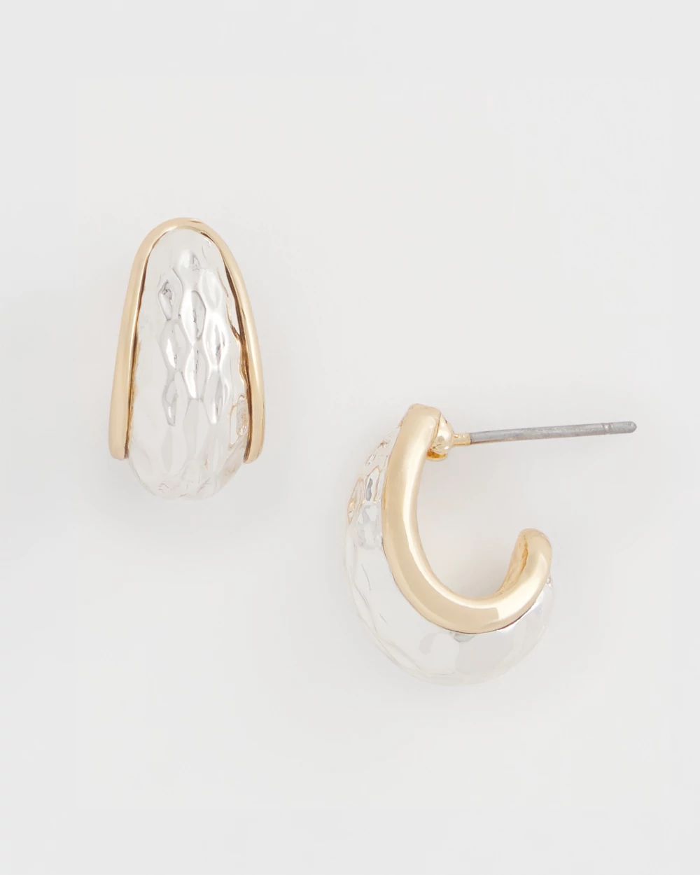 Mini Mixed Metal Huggie Earrings