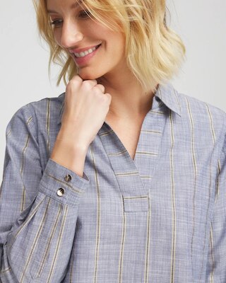 Chambray Striped Soft Popover click to view larger image.