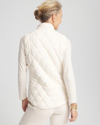 Rib Trim Quilted Vest click to view larger image.
