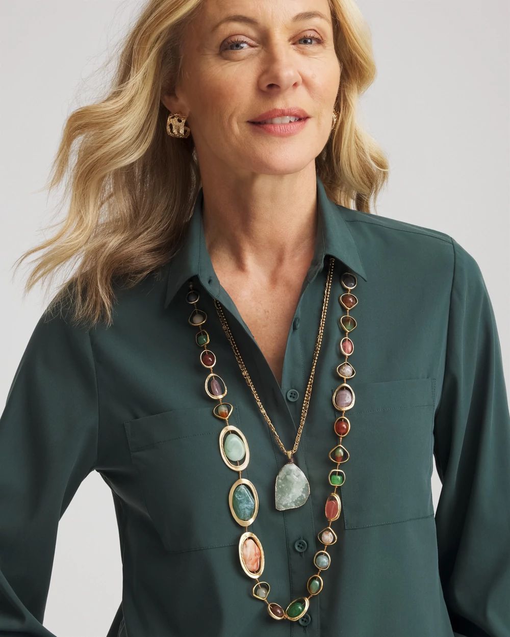 Adjustable Aventurine Pendant Necklace