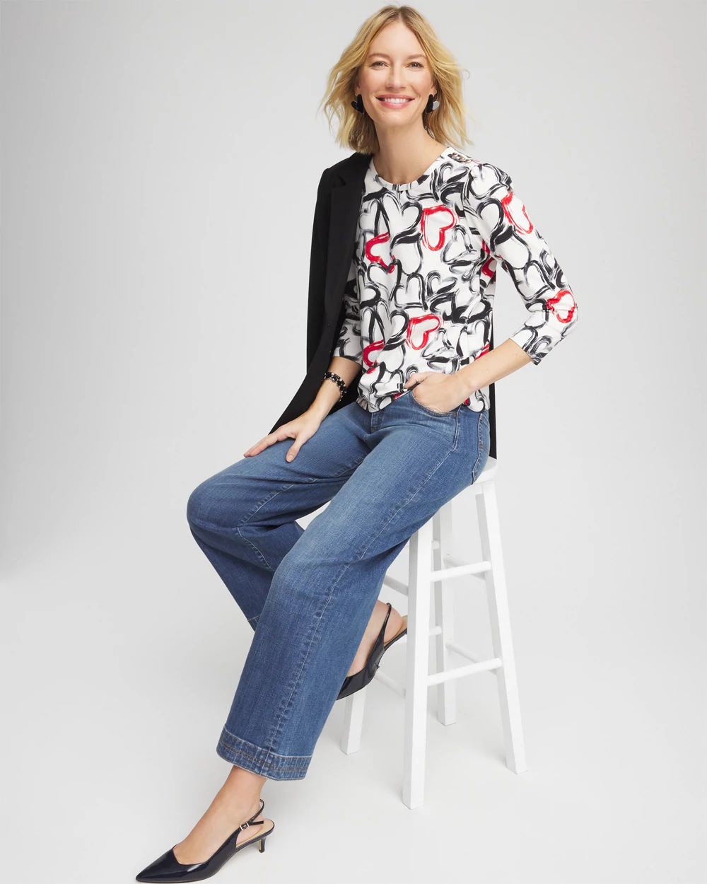 Love Brush Button Heart Tee