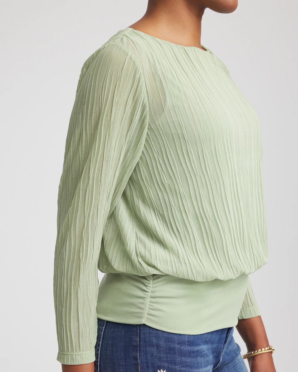 Touch of Cool™ Textured Banded-Hem Top