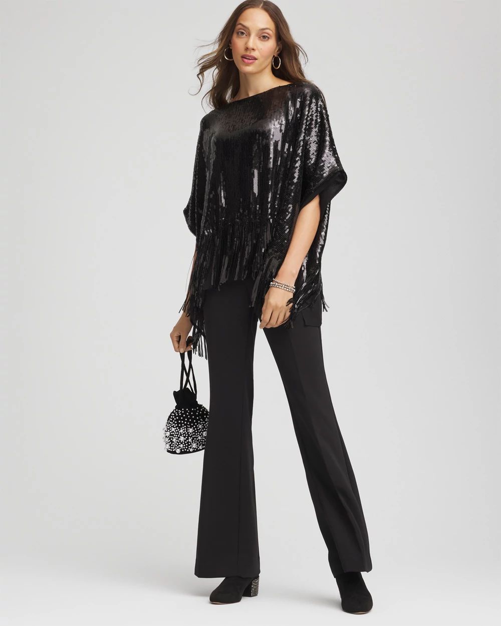 Crepe Flared Trouser Pants click to view larger image.