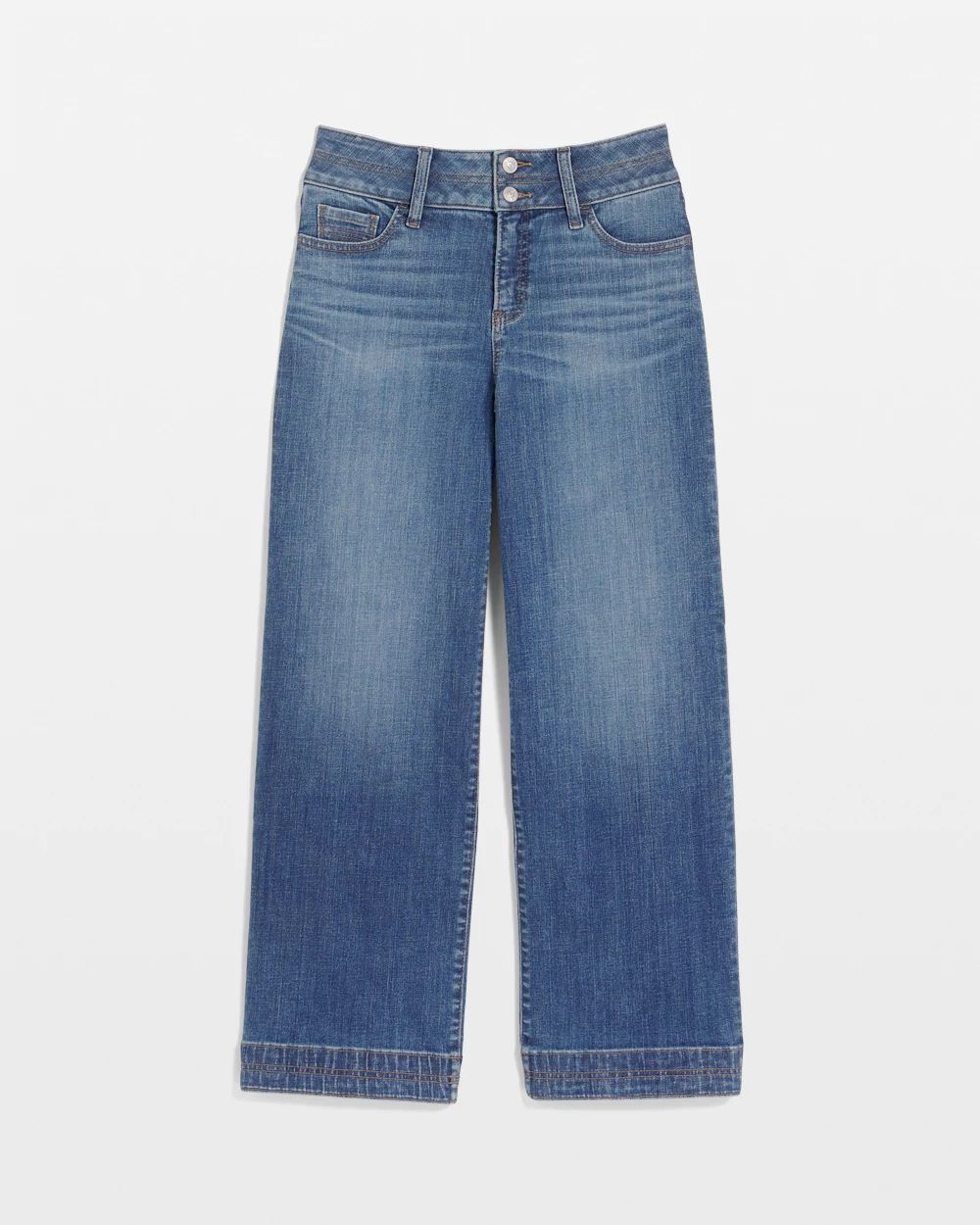 Double Stitch Wide-Leg Cropped Pants click to view larger image.