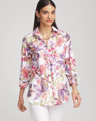 No Iron™ Tropical Floral Stretch Shirt