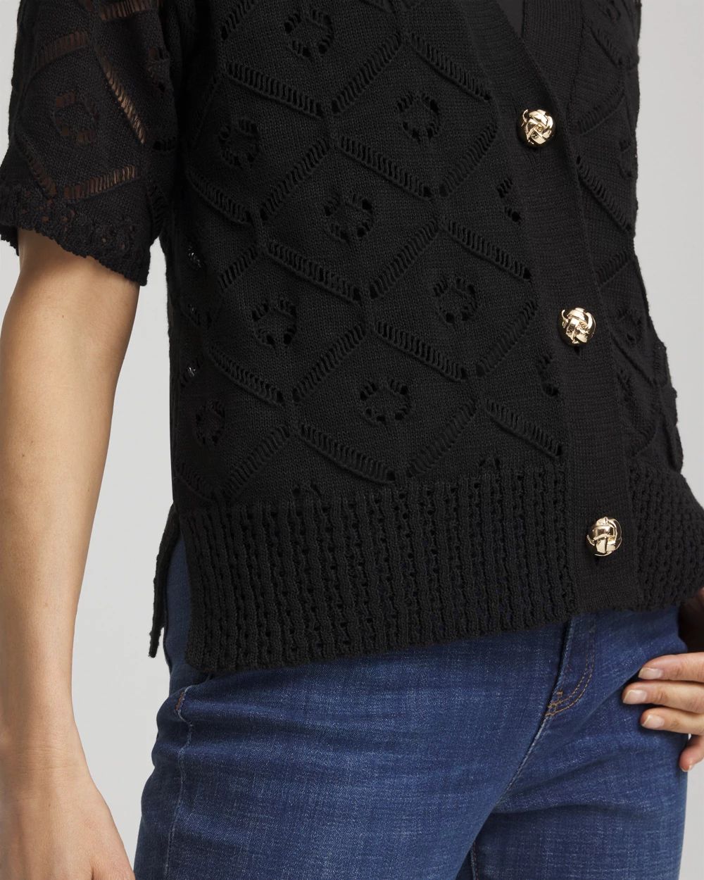 Short Button-down Cardigan click to view larger image.