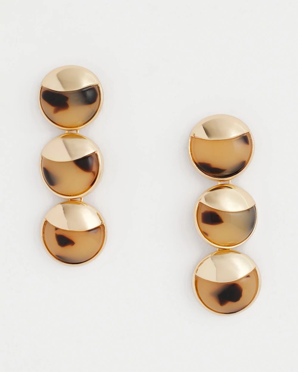 No Droop® Golden Tortoise Linear Drop Earrings