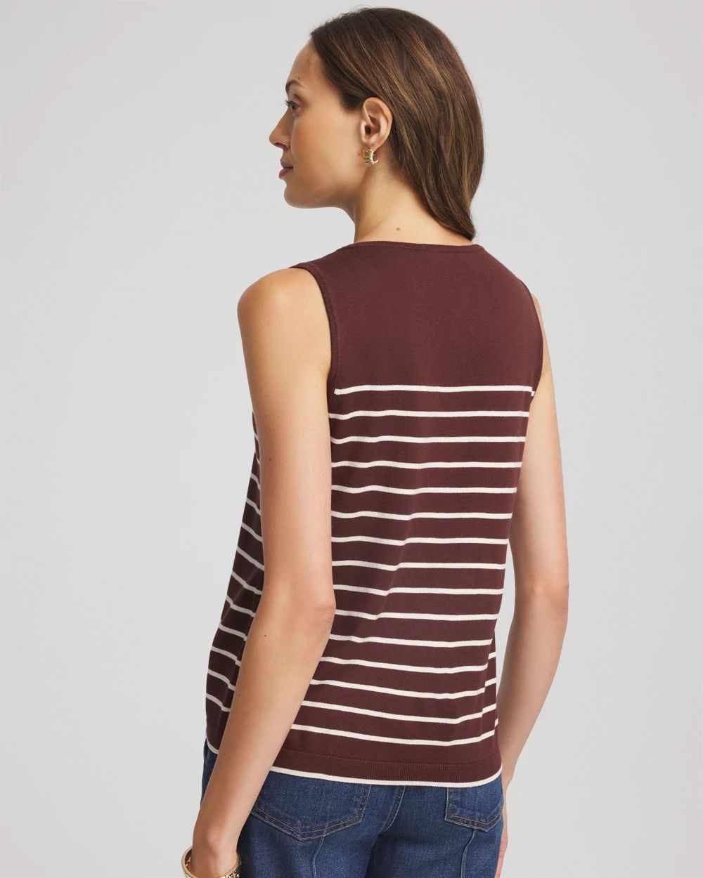 Ella Striped Sweater Tank click to view larger image.
