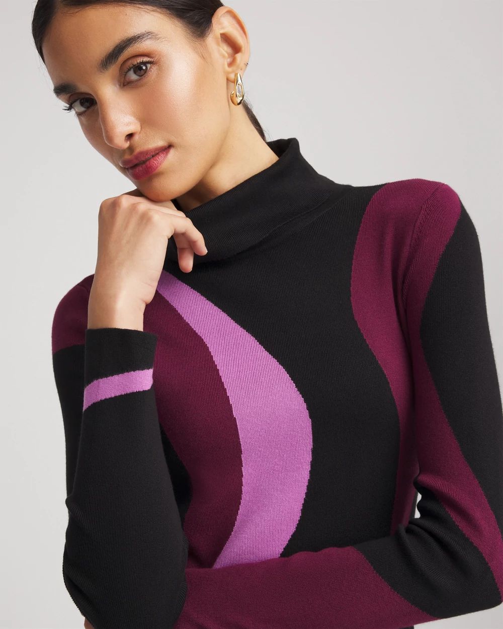 Ella Turtleneck Intarsia Sweater