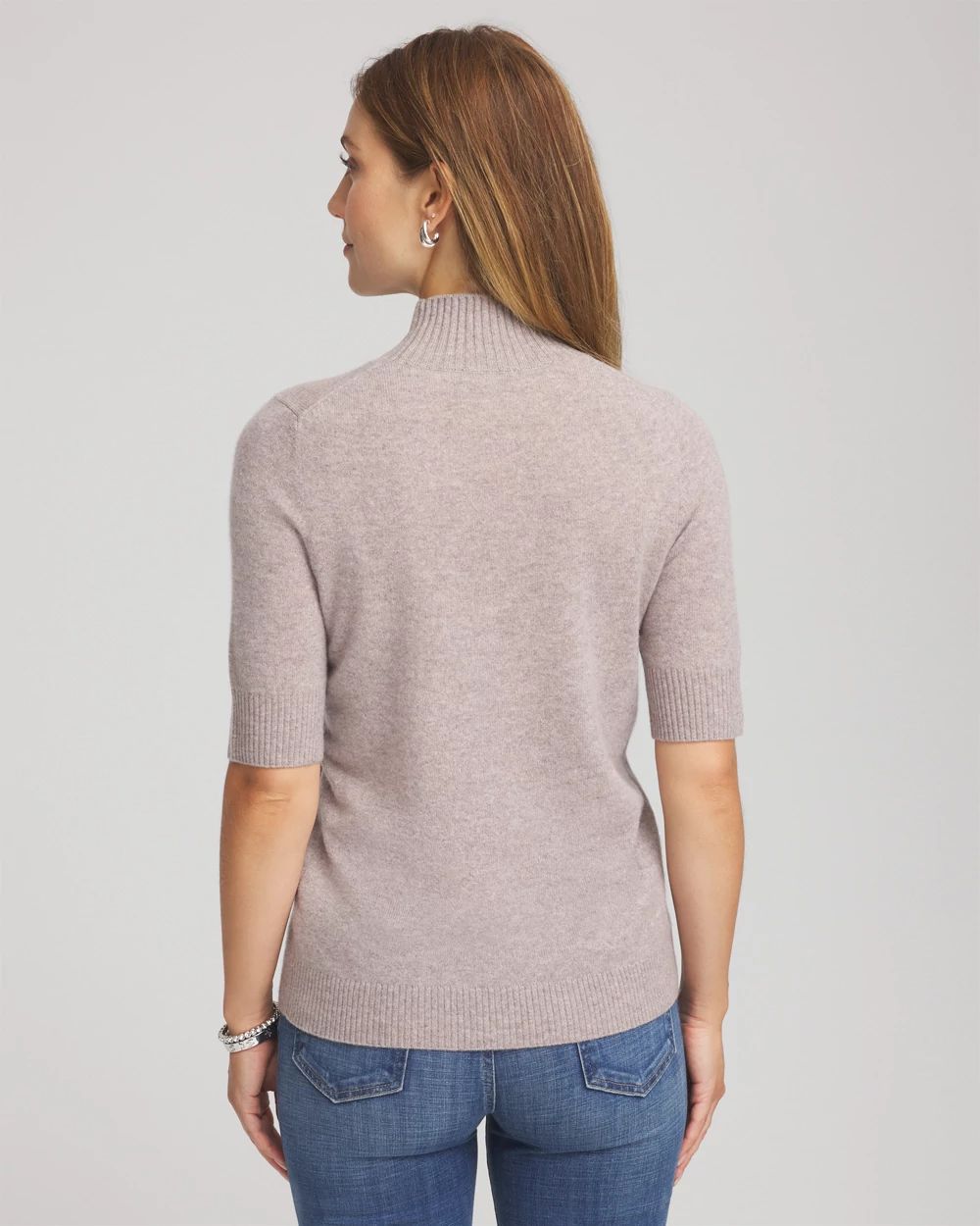 Cashmere Elbow-Sleeve Sweater