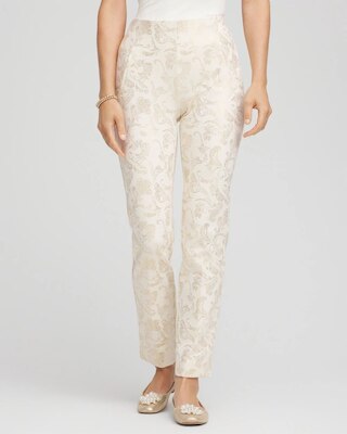 Juliet Golden Foiled Slim Ankle Pants