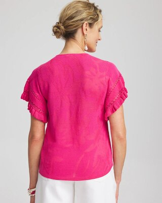 Ruffle Sleeve Pullover Sweater click to view larger image.