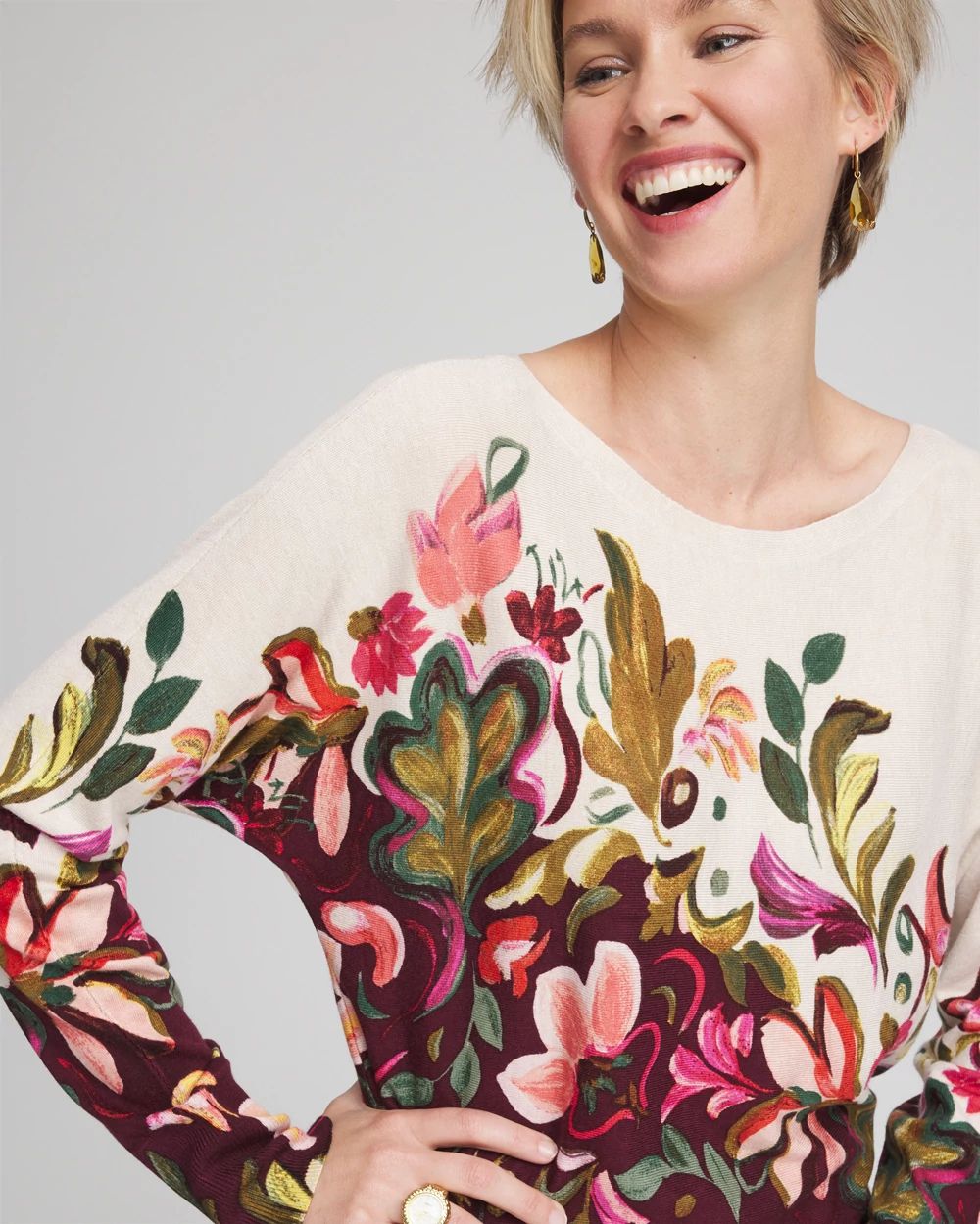 Ella Dolman Pullover Sweater click to view larger image.