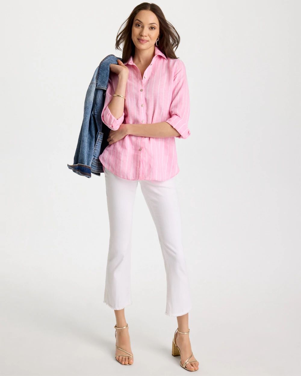 Petite No Stain Girlfriend Fray Hem Kick Flares click to view larger image.