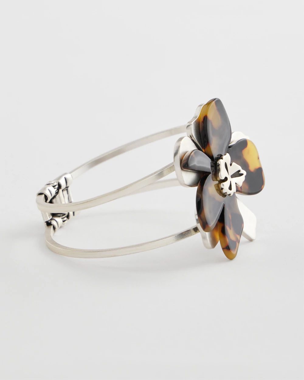 Tortoise Floral Hinge Bracelet click to view larger image.