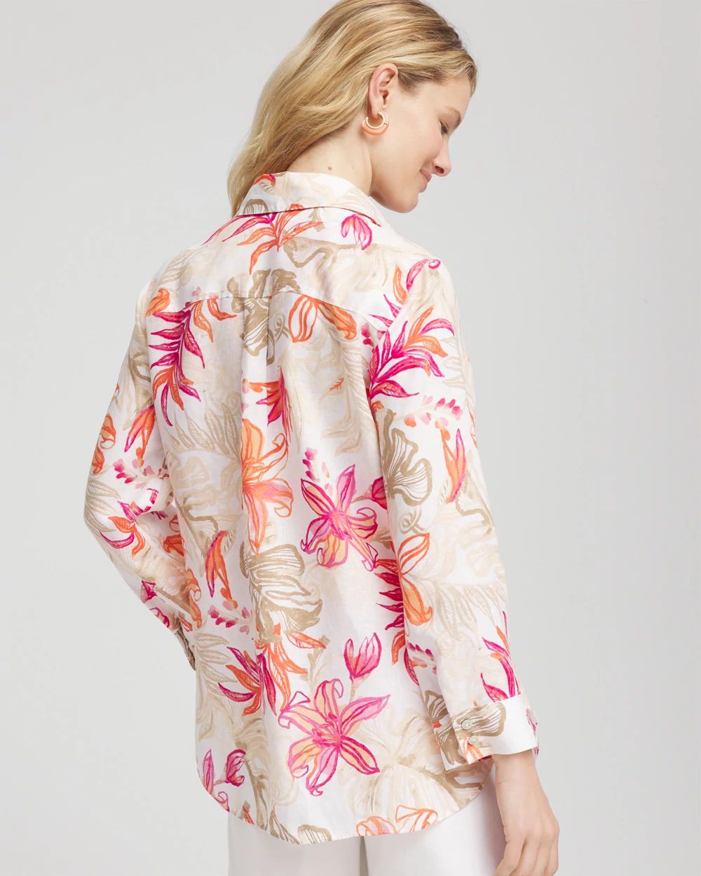 No Iron™ Tropical Floral Linen Shirt